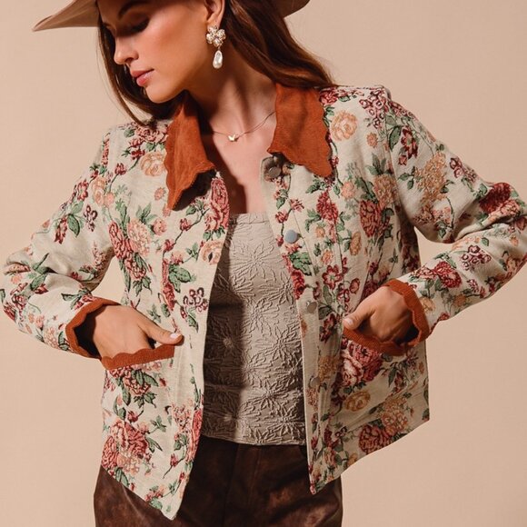 SO ME Floral Tapestry Button Up Jacket - Picture 11 of 11
